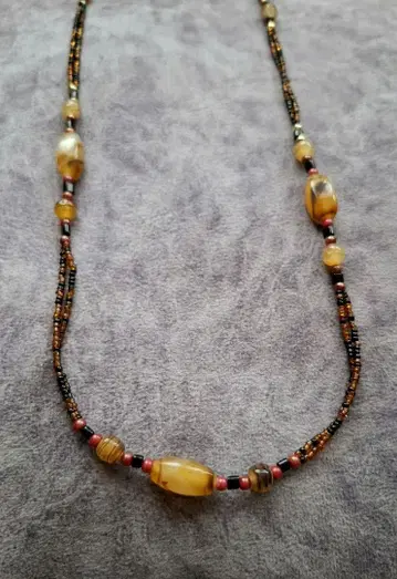 마노 오닉스 롱 목걸이