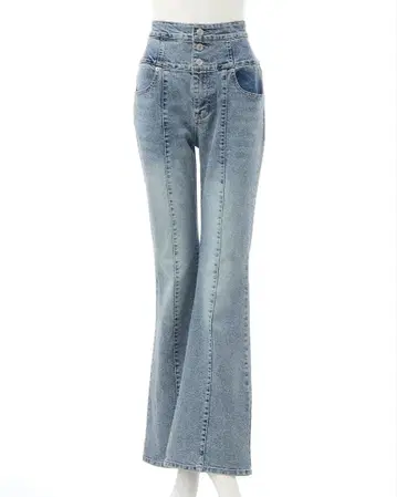 INGNI WEB 한정판 아이템 앞 버튼 플레어 데님 팬츠