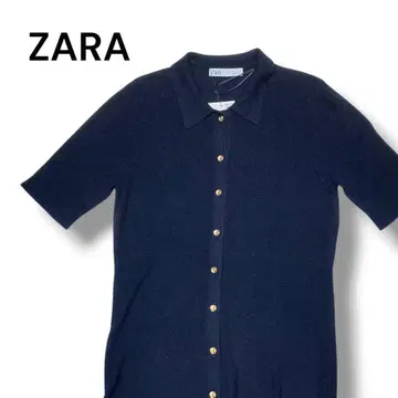 택 포함 ZARA 니트 원피스 롱 원피스 네이비 롱 기장