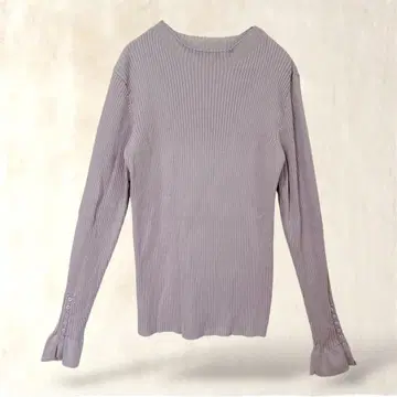 [인덱스] 긴팔 스웨터 M 핑크퍼플 소매 버튼 깔끔 코디 가을/겨울