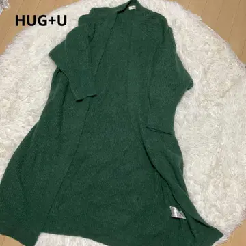 HUG+U 다크 그린 롱 가디건 F 사이즈 342