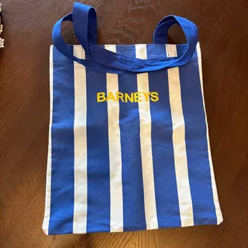 BARNEYS 파랑과 화이트 스트라이프 에코백