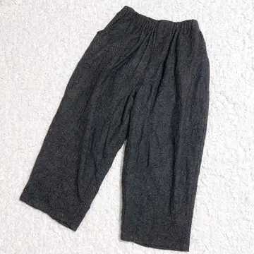 이치 안티크위테 울 혼방 헤링본 와이드 팬츠