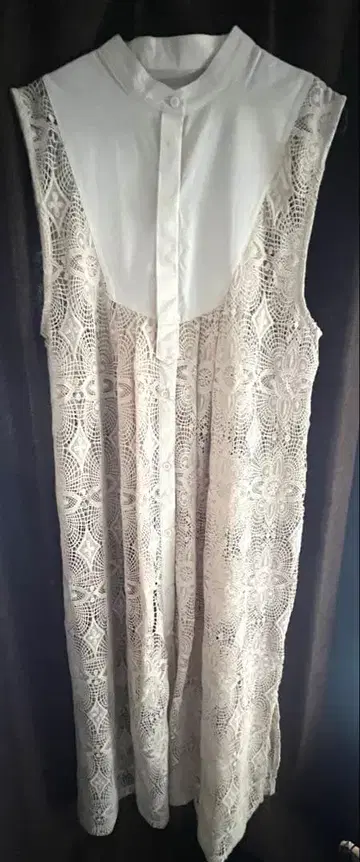 CFT. 시프트 antique lace long giletOP/cream