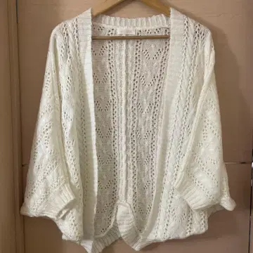 레이스 편직 니트 가디건