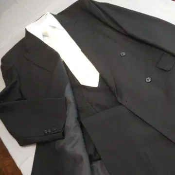 블랙 포멀 더블 수트 4 버튼 A5 M 사이즈