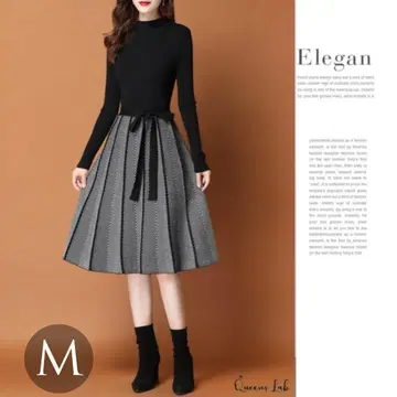 니트 원피스 원피스 여성용 니트 무릎 기장 귀여운 봄 가을 겨울