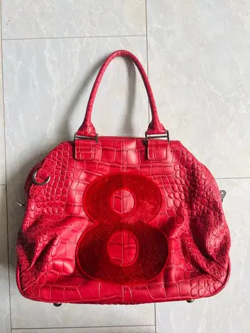 muta 무타 8 악어 엠보 백 빨간색 토트