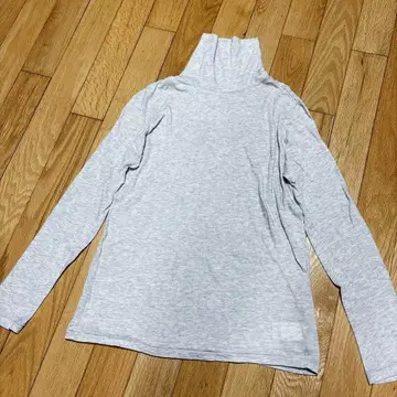 [갤러리 비] 코튼 캐시미어 터틀넥 긴팔 티셔츠 (S) 멜란지 그레이