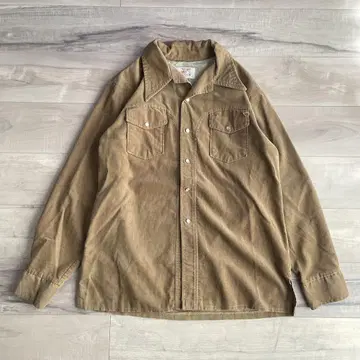 70년대 빈티지 코듀로이 웨스턴 셔츠 오픈 카라