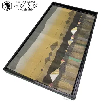 후쿠로 오비 세로 패턴 추상 무늬 그라데이션 금은사 O-4547