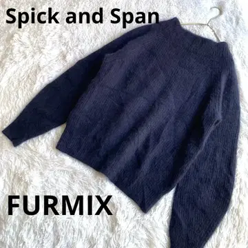 스픽 & 스팬 FURMIX 꽈배기 보틀넥 풀오버 네이비