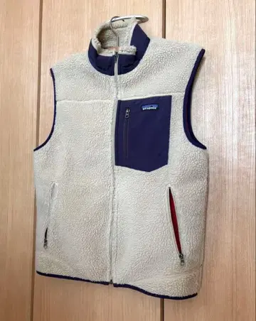 Patagonia 플리스 베스트 아이보리 네이비 M 사이즈
