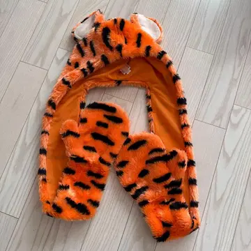 디즈니 티거 팬캡 머플러 장갑 그로브 모자