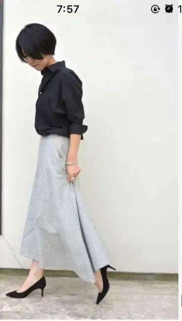 매디슨 블루 울 스커트