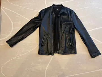 HARE 블랙 가죽 싱글 라이더 M