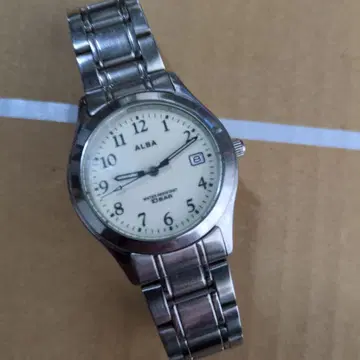 작동품. ALBA 쿼츠 손목시계 스테인리스 밴딩