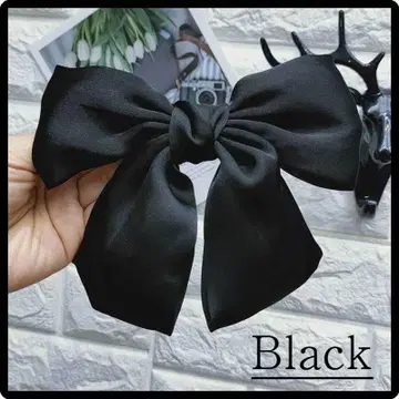 리본 머리핀 블랙 헤어 액세서리 블랙 머리핀 헤어 클립