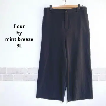 와이드 레그 가우초 팬츠 안감 없음 3L 허리 뒷부분 밴딩 네이비i768