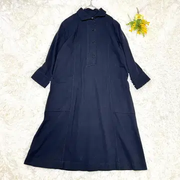 MHL 마가렛호웰 코튼 셔츠 원피스 네이비 S 사이즈