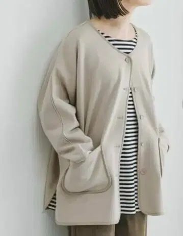 속기모 노카라 자켓