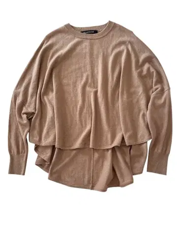 새상품급 미즈이로 인드 베이지 코쿤 풀오버 오버 사이즈 니트 긴팔