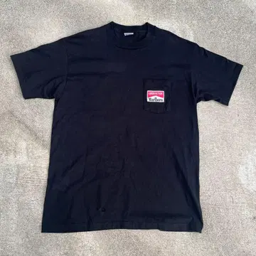 구제 의류 90s 말보로 코요테 개 반팔 셔츠 브랜드 기업 블랙