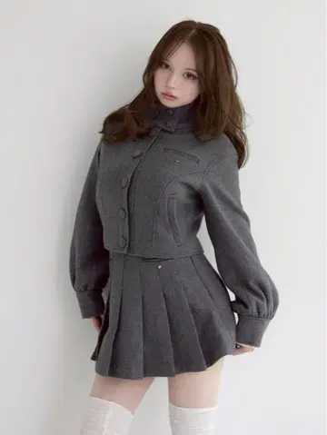 andmary 조이 스탠드넥 재킷/스커트 M 미사용 새상품