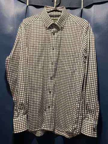 중고품 Eddie Bauer 남성용 S 사이즈 체크 무늬 버튼 다운 셔츠