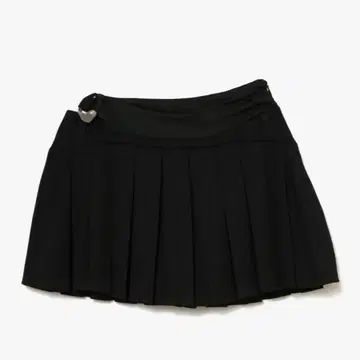 S 링 플리츠 스커트 풀 블랙