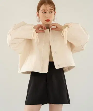 hinari 부풀린 자카드 숏 충전솜 블루종