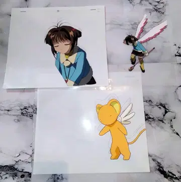 카드캡터 사쿠라 애니메이션 셀화 사쿠라 케로 3장 세트