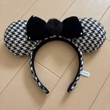 디즈니 하운드투스 체크 패턴 머리띠