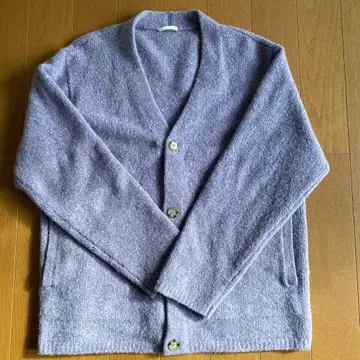 GU 보라색 V넥 가디건 L