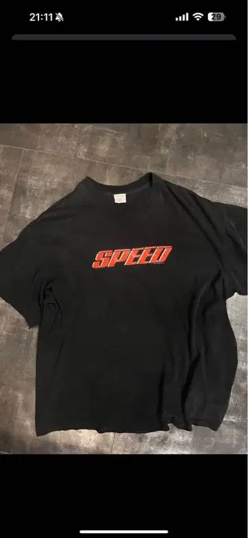 SPEED T셔츠 블랙 컬러 코튼