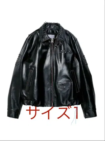 sacai 스터드 레더 재킷 가죽 홀리데이