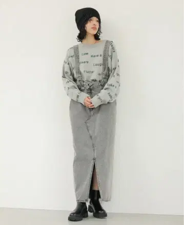 LEPSIM 렙심 멀티 리메이크 데님 오버롤 스커트