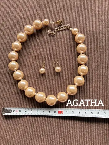 AGATHA 펄 목걸이 귀걸이 세트