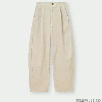 [ 새상품 ] GU/지유 코듀로이 배럴 레그 팬츠 긴 길이 내추럴 L