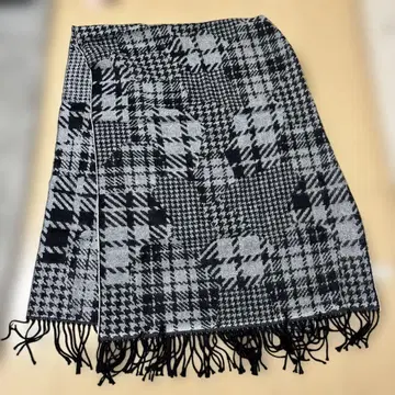 마리콴트 블랙 그레이 대형 스톨 마리쿠와 머플러