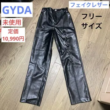 [ 미사용 ] 여성용 팬츠 GYDA 인조 가죽 속기모 블랙 프리 사이즈