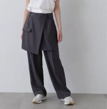 새상품 N. 랩 레이어드 팬츠 바지 슬랙스 셋업 그레이 S