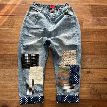 소말리아 패치워크 used 가공 데님 프리 사이즈