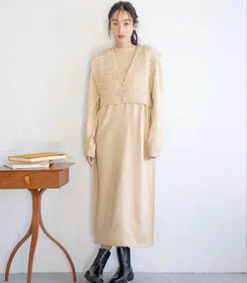 프린지 베스트 2P 원피스 아이보리 로리즈팜