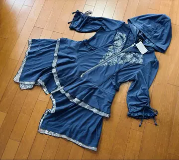 새상품 오즈온 오즈오네스트 장미 프린트 언밸런스 밑단 7부 소매 후드티