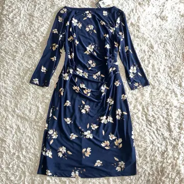 택 포함 로렌 랄프 로렌 긴팔 원피스 꽃무늬 네이비 빅사이즈