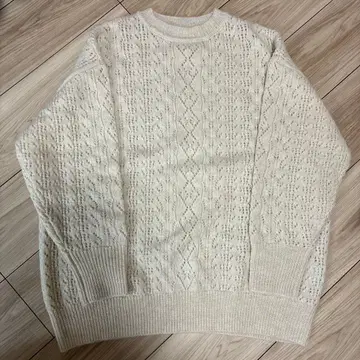 쉽스 SHIPS any 아이보리 시스루 레이스 니트 F