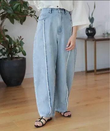 커브 데님 팬츠 라이트 블루