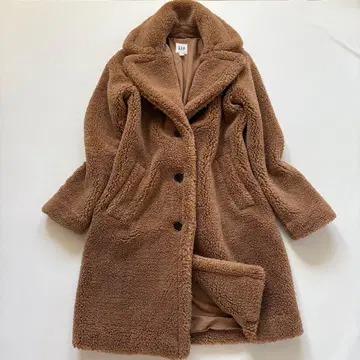 컨디션 최상 GAP 테디베어 코트 보아 코트 롱 카멜 M 상당