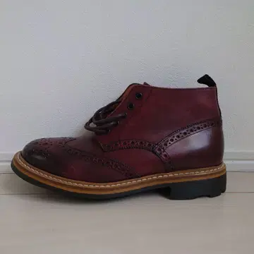 버건디 가죽 처카 부츠 24.5cm